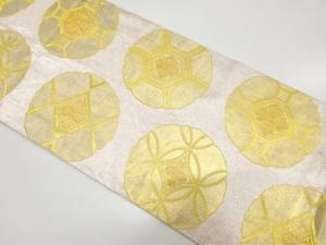 花に古典柄織り出し　袋帯